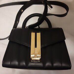 DeMellier London Nano Montreal Quilted Black Leather Top Handle Bag VGC!!